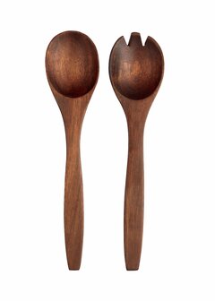 Salad serving set wood 30 cm