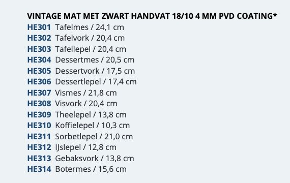 Tafelmes Raw Zwart/Zilver